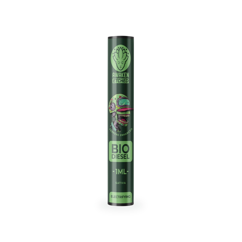 Awaken® Vape Etched Cartridges 1ml - Bio-Diesel (Sativa)