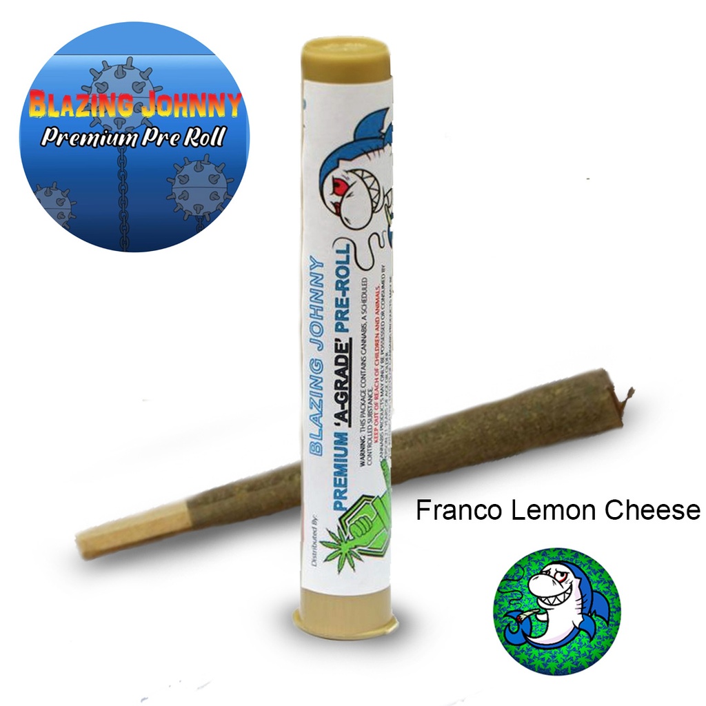 Blazing Johnny Premium Greenhouse Pre-Rolls - Franco Lemon Cheese