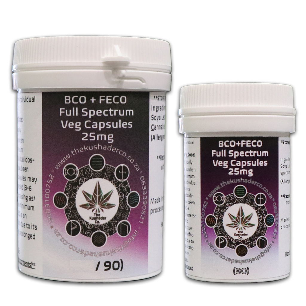 Full Extraction Cannabis Oil (FECO) - Capsules 90’s (25 mg)