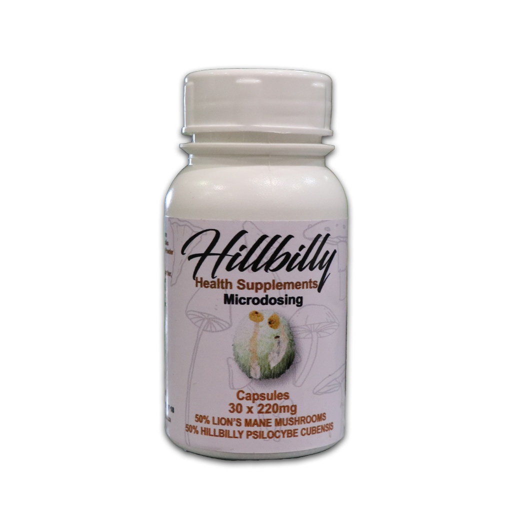 Hillbilly Microstack Psilocybin Microdosing Capsules (Hillbillys + Lion's Mane) 220mg (30 x Capsules)