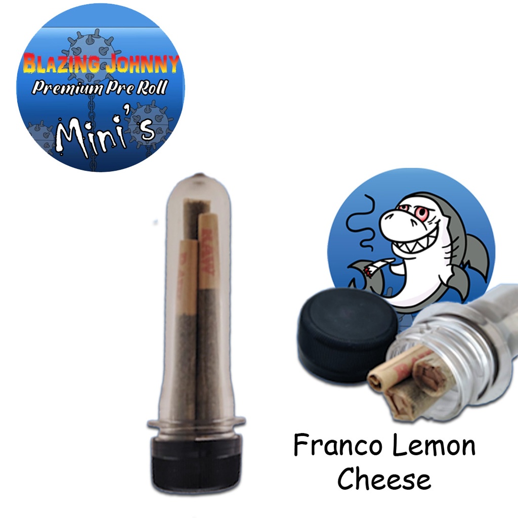 Blazing Johnny Premium Pre-Rolls - Mini's - Greenhouse - Franco Lemon Cheese (Sativa) 3's