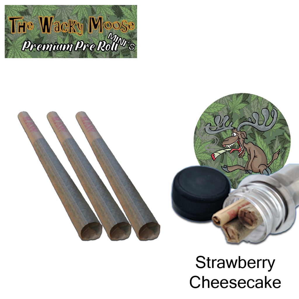 Wacky Moose Premium Pre-Rolls - Mini's - Indoor - Strawberry Cheesecake (Indica) 3's