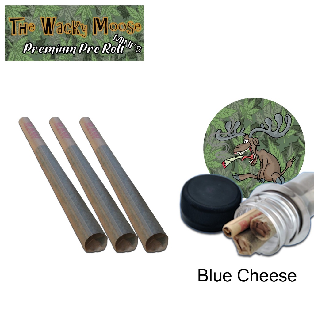 Wacky Moose Premium Pre-Rolls - Mini's - Indoor - Blue Cheese (Hybrid) 3's