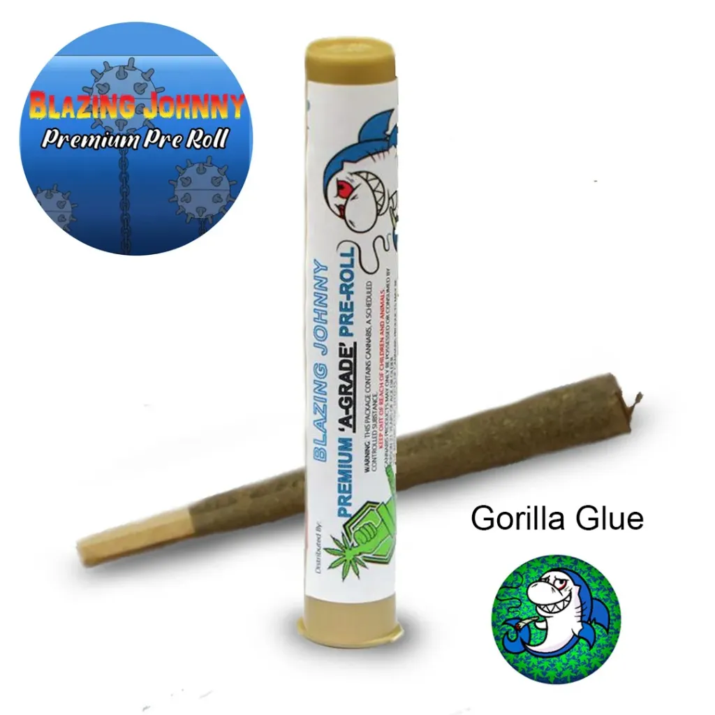 Blazing Johnny Premium Pre-Rolls - Kingsize - Greenhouse - Gorilla Glue (Hybrid)