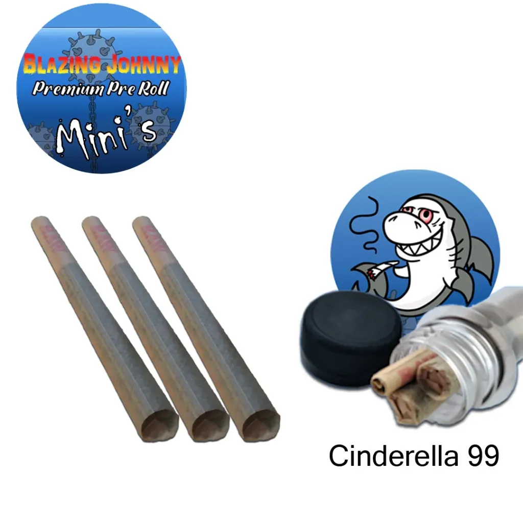 Blazing Johnny Premium Pre-Rolls - Mini's - Greenhouse - Cinderella 99 (Sativa) 3's