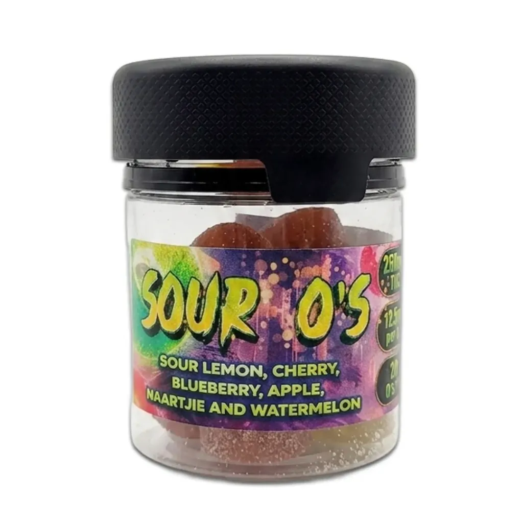 FECO Gummies - Sour O's Tub 120mg (12x10mg)