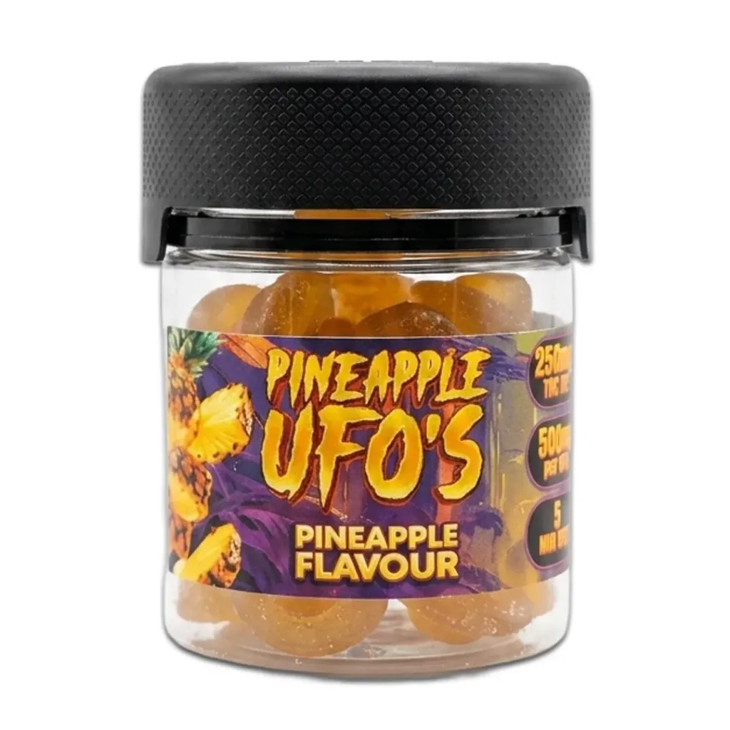 FECO Gummies - Pineapple UFO's Tub 250mg (5x50mg)