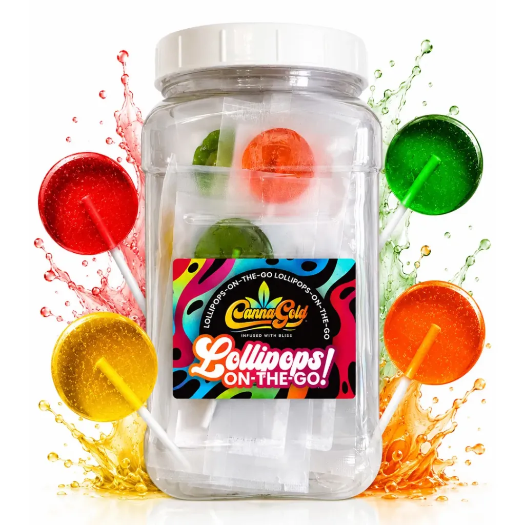 Fruity Lollipops On-The-Go - Full Spectrum Sativa 450mg (15x30mg) - Large Tub