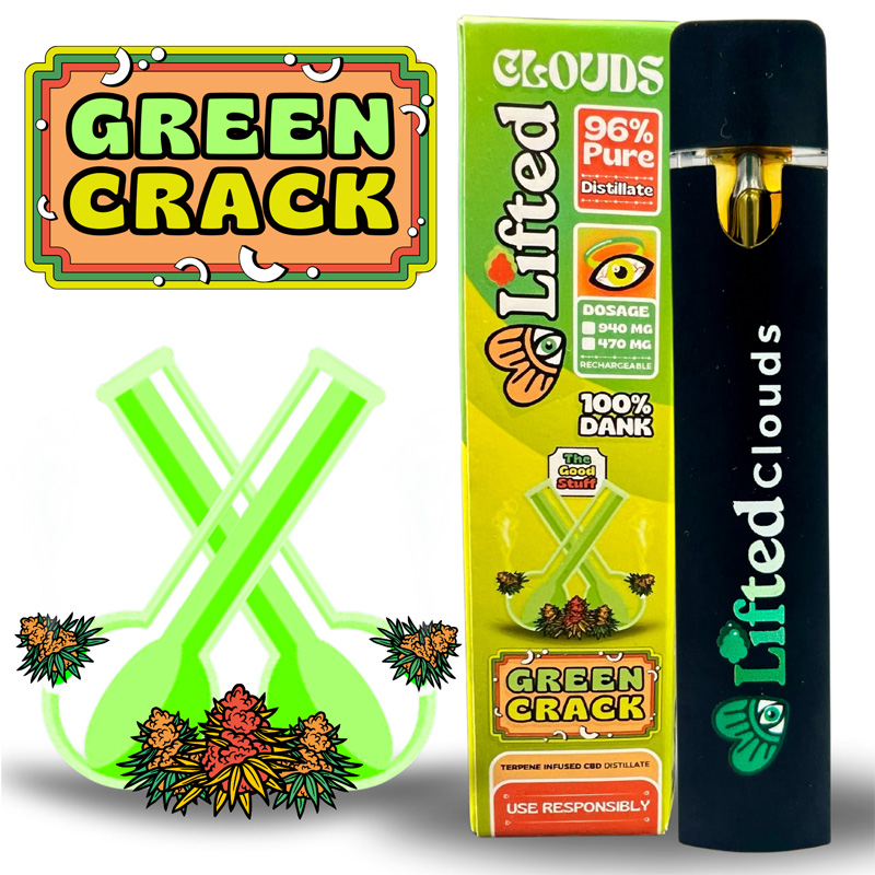 Lifted Delta 9 Disposable Vapes - Green Crack (Sativa)