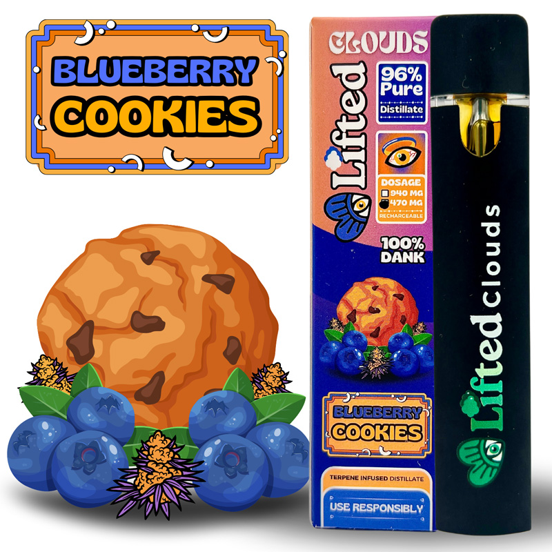 Lifted Delta 9 Disposable Vapes 1ml - Blueberry Cookies (Hybrid)