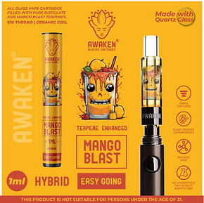 Awaken® Vape Blaster Cartridges 1ml - Mango Blast (Hybrid)
