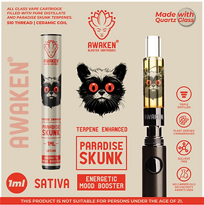 Awaken® Vape Blaster Cartridges 1ml - Paradise Skunk (Sativa)