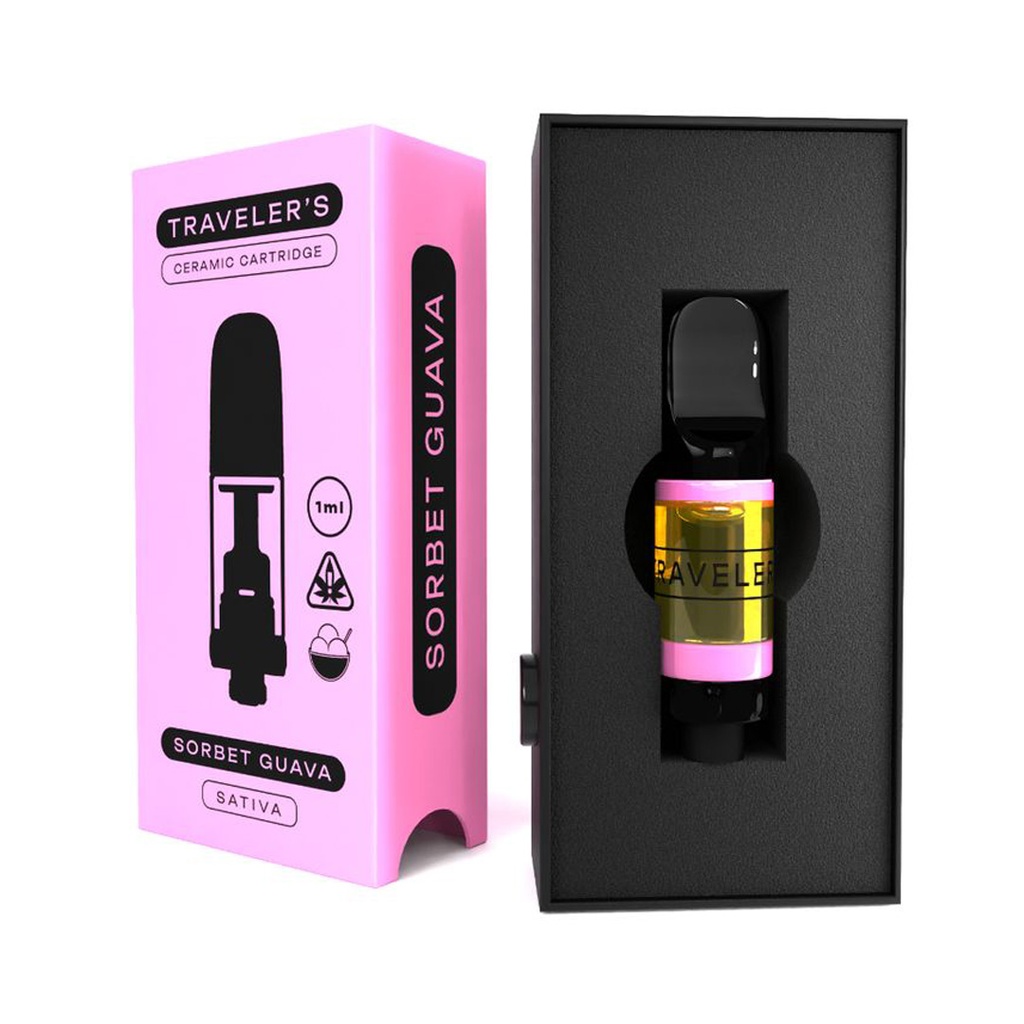 Traveler’s® Ceramic Vape Cartridges 1ml - Sorbet Guava (Sativa)
