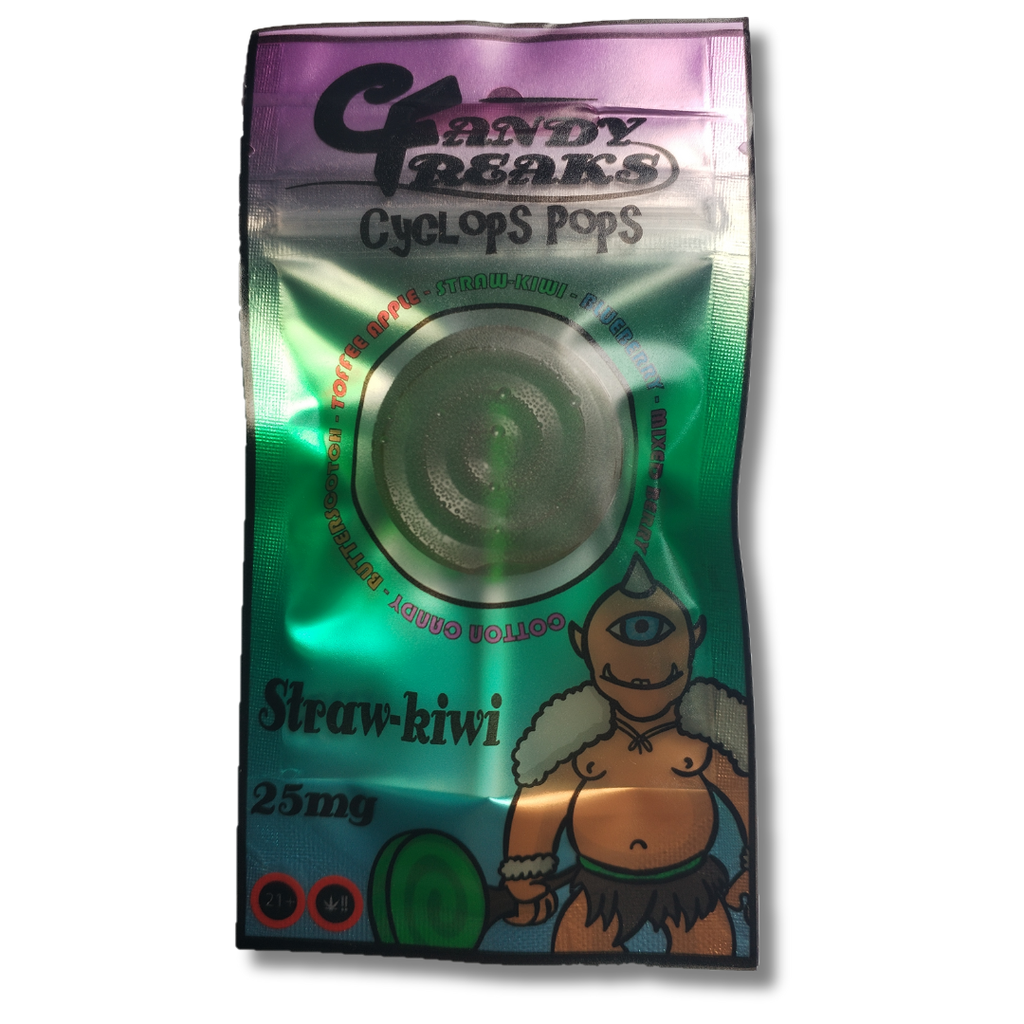 Kushader Canna Pops ~ Candy Freaks Cyclops Pops - StrawKiwi