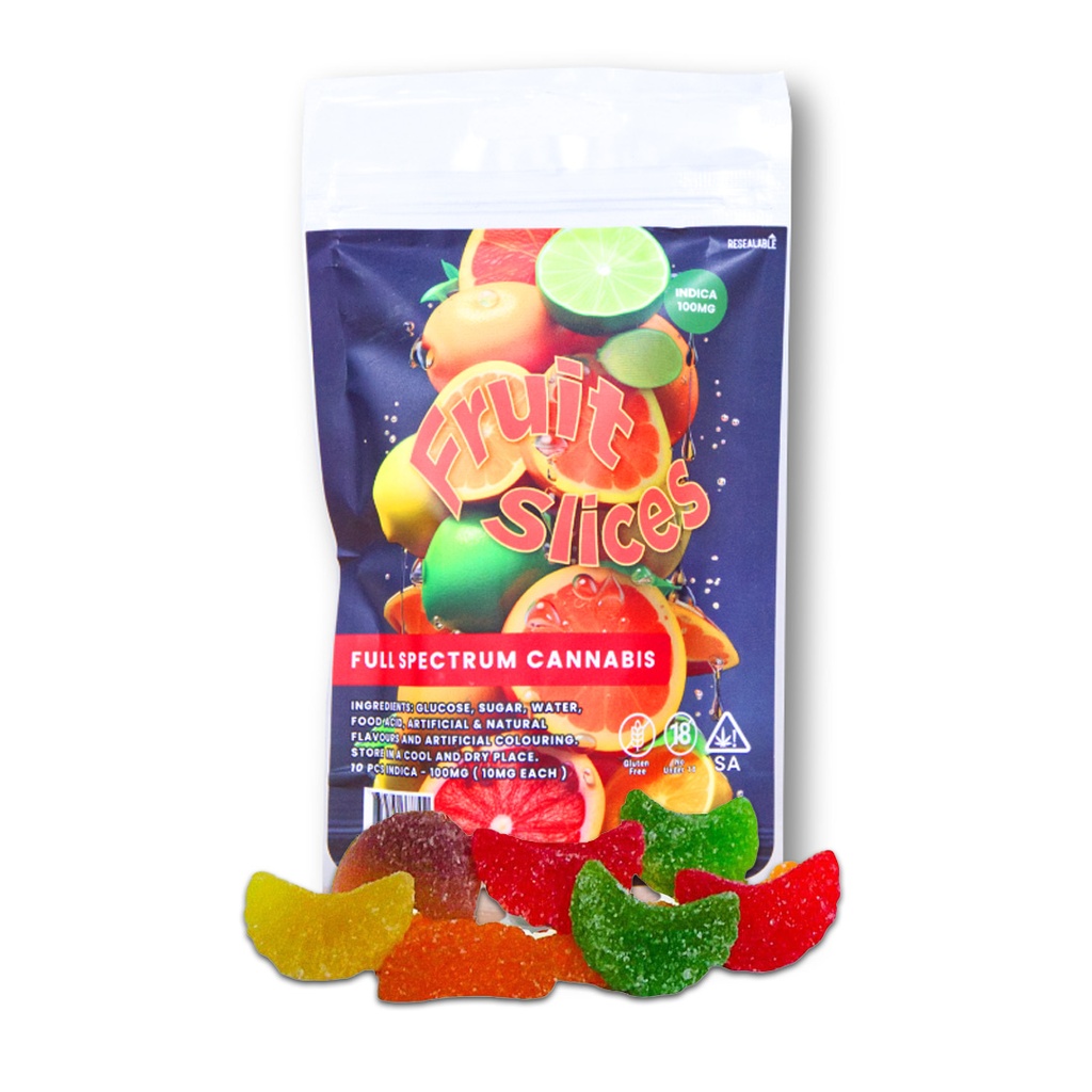 Gummies - Fruit Slices 100mg (10x10mg) - Indica