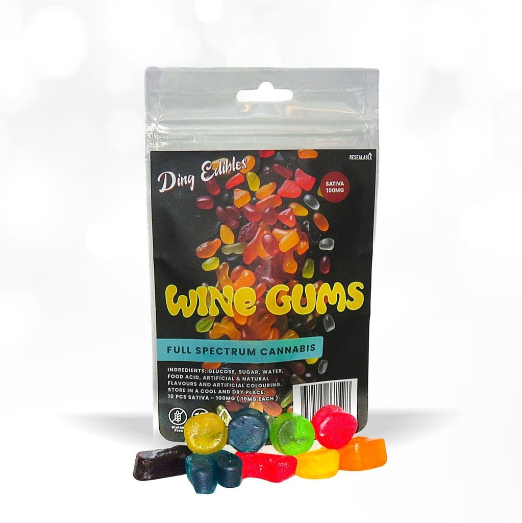 Gummies - Wine Gums 100mg (10x10mg) - Sativa