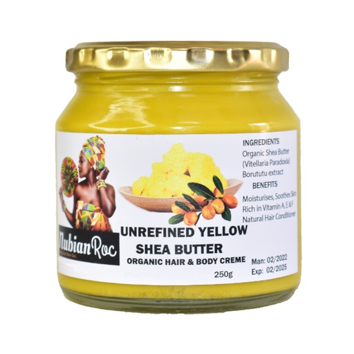 Raw Unrefined Organic Shea Butter (Yellow) - 250g