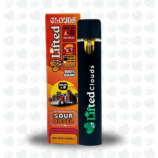 Lifted Delta 8 Disposable Vape 1ml - Sour Diesel (Sativa)