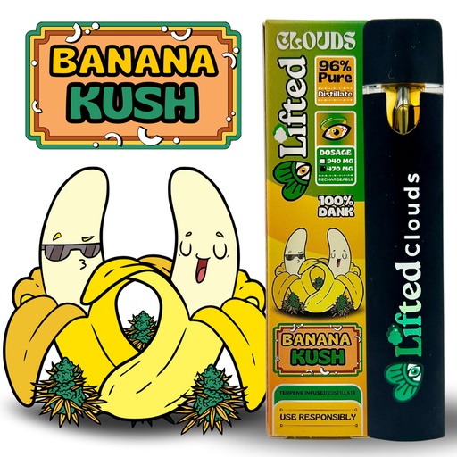 Lifted Delta 9 Disposable Vapes 1ml - Banana Kush (Hybrid)