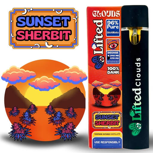 Lifted Delta 9 Disposable Vapes - Sunset Sherbet (Indica)