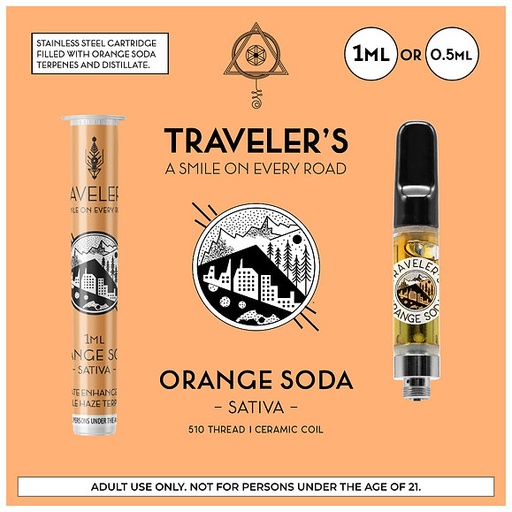 Traveler’s® Classic Vape Cartridges 1ml - Orange Soda (Sativa)