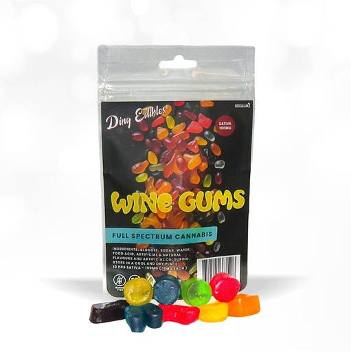 Gummies - Wine Gums 100mg (10x10mg) - Sativa