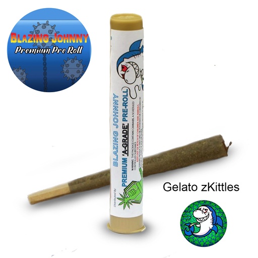 Blazing Johnny Premium Pre-Rolls - Kingsize - Greenhouse - Gelato zKittles (Indica)