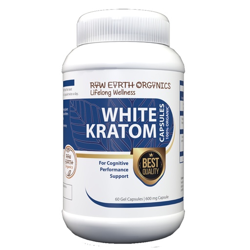 Raw Earth Organics White Kratom 60's